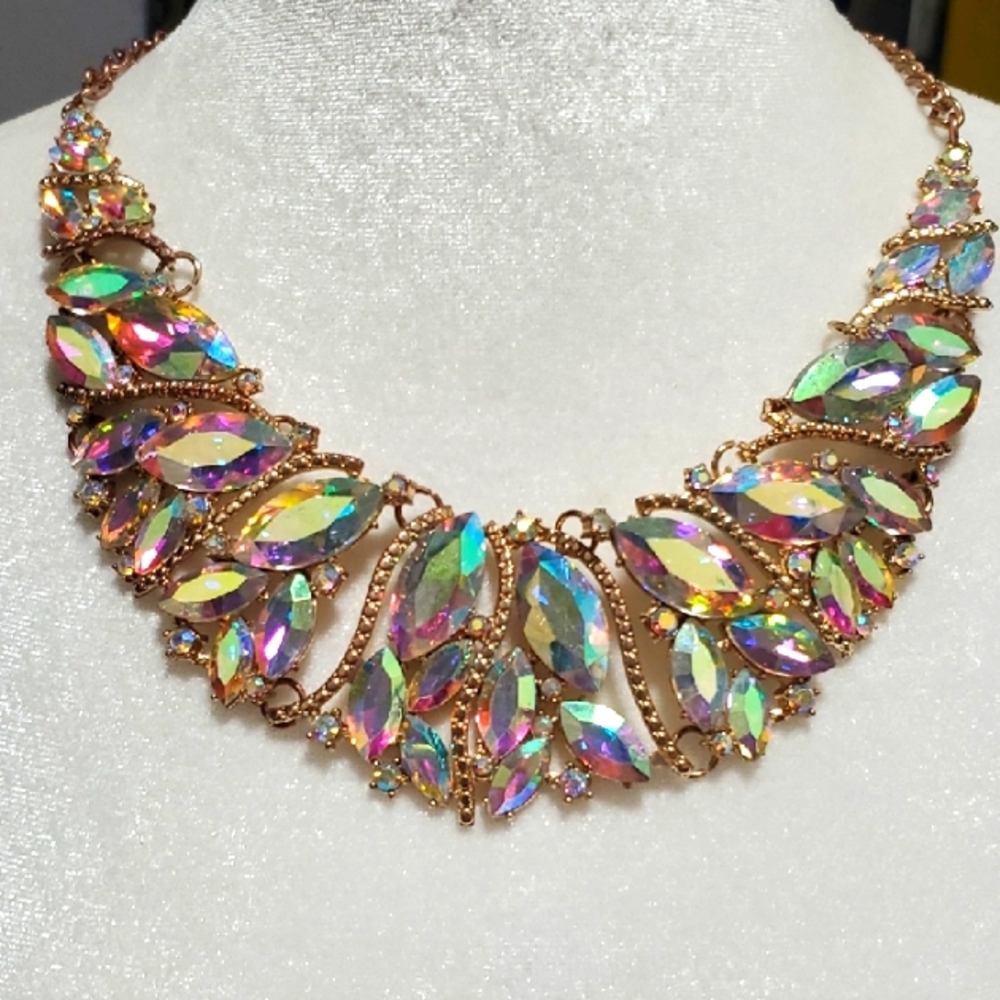 Estate Iridescent Crystal Necklace